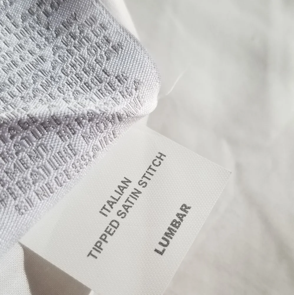 RESTORATION HARDWARE LUMBAR SHAM Italian tipped stitch white gray nwot